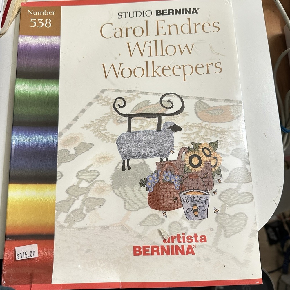 Artista Studio Bernina Carol Endres Willow Wool keepers Embroidery Card  No. 538